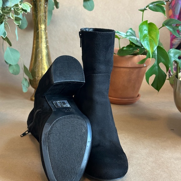 Black suede high heeled ankle boots | Size 7 - Picture 7 of 14